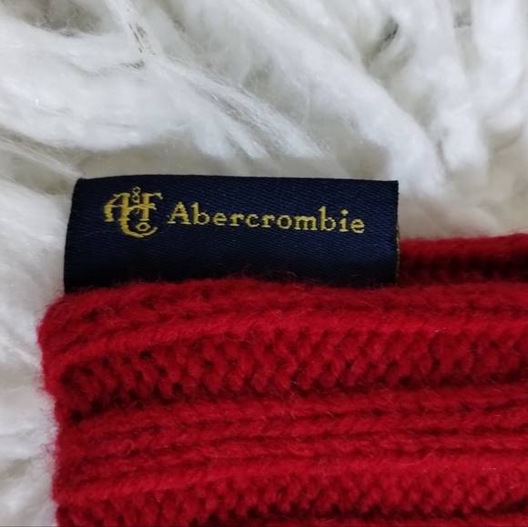 100% Lambs Wool Hat Beanie Fair Isle ABERCROMBIE Red - Picture 7 of 11